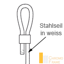 Aufhängezubehör Stahlseil weiss mit Schlaufe